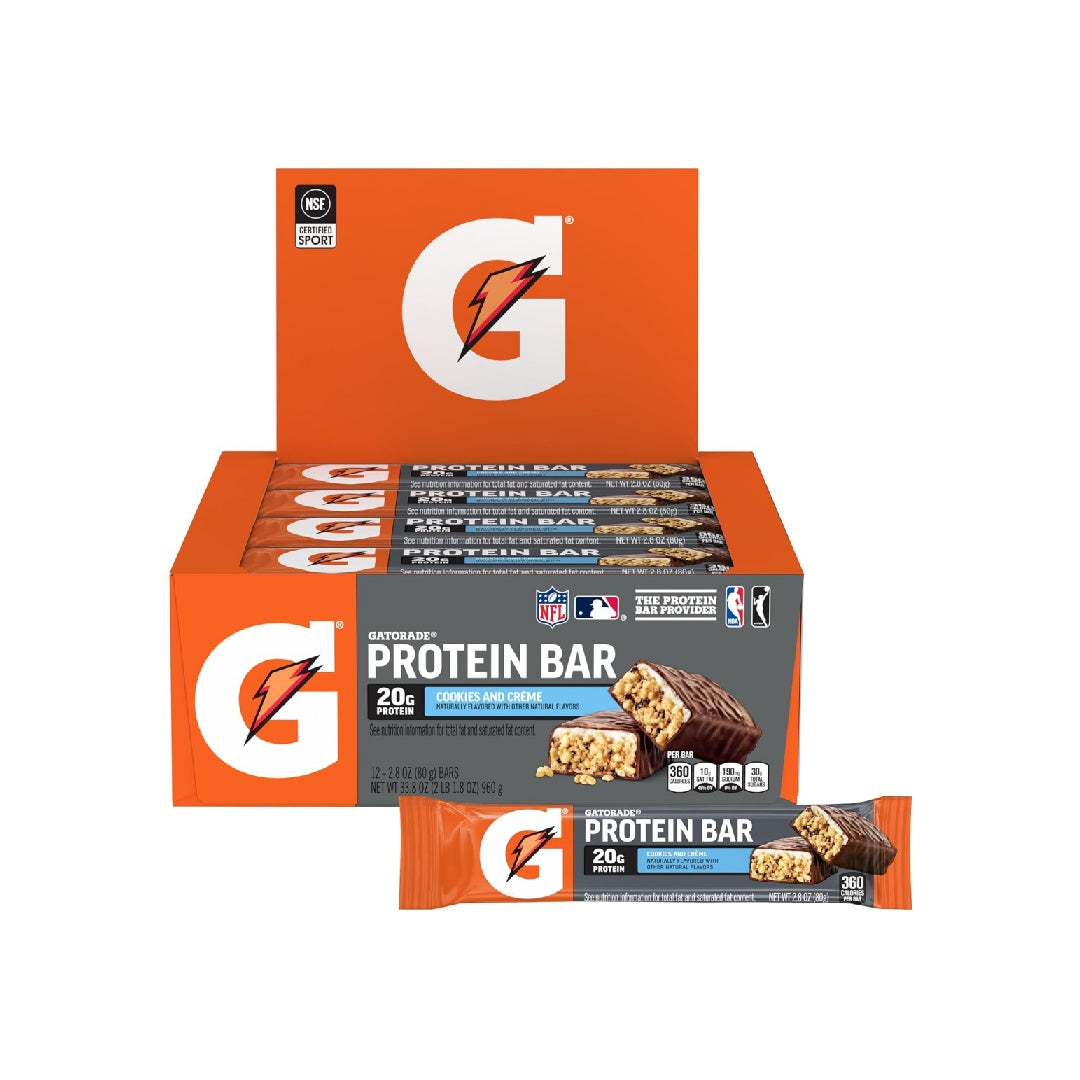 Gatorade Whey Protein Bar, 2.8 oz (12 pack, 20g protein per bar)